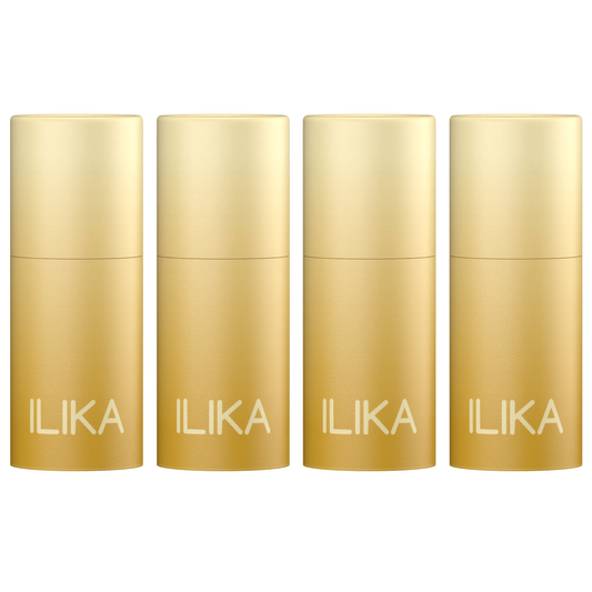 ILIKA 100% Natural Lip Balm - 4-Pack Unscented, All-Day Moisture, 0.15 oz each