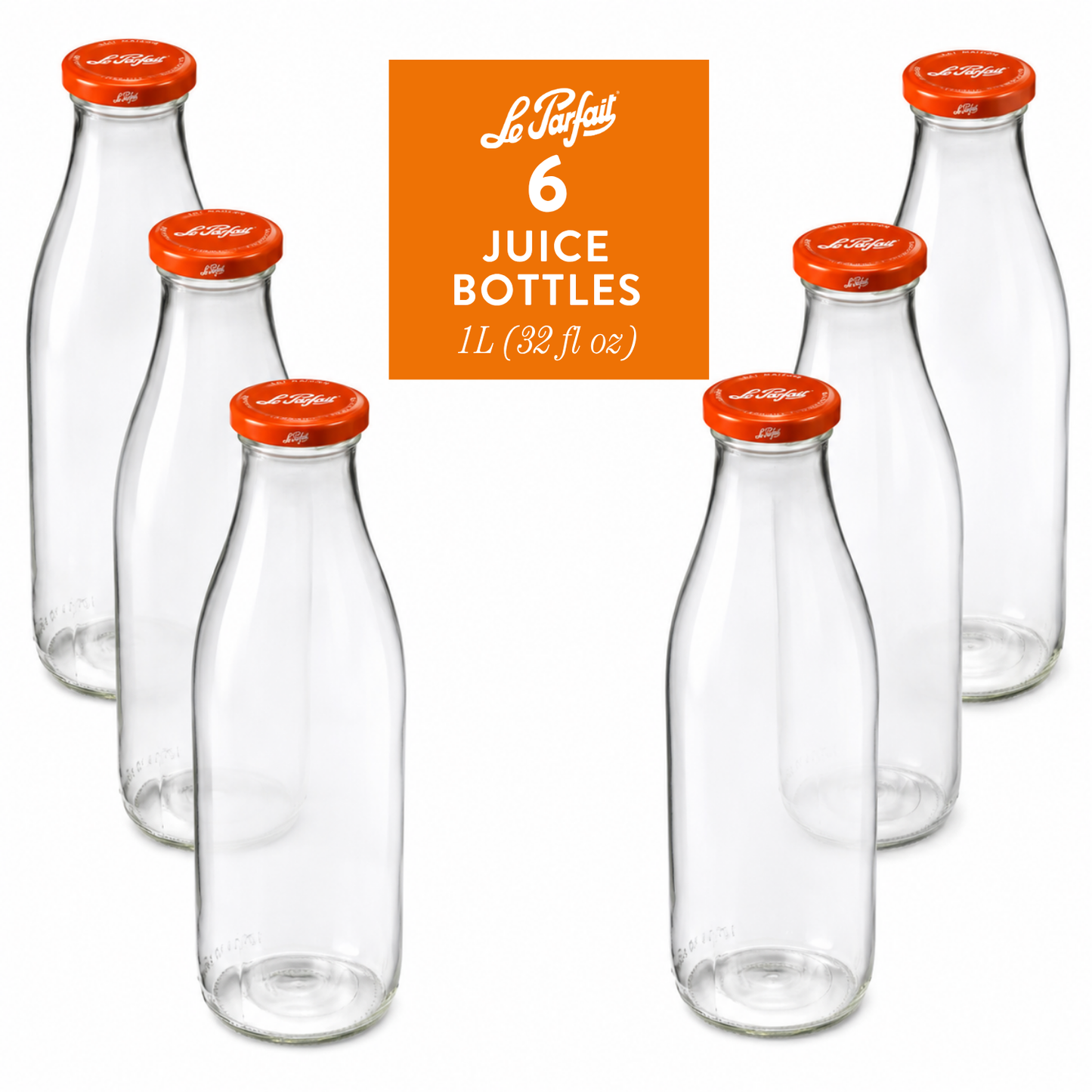 Le Parfait Bottles, French Glass Swing-Top and Milk Bottles with Reusable Caps