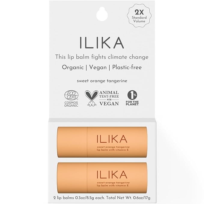 ILIKA Lip Balm - 2 Pack, Orange Tangerine