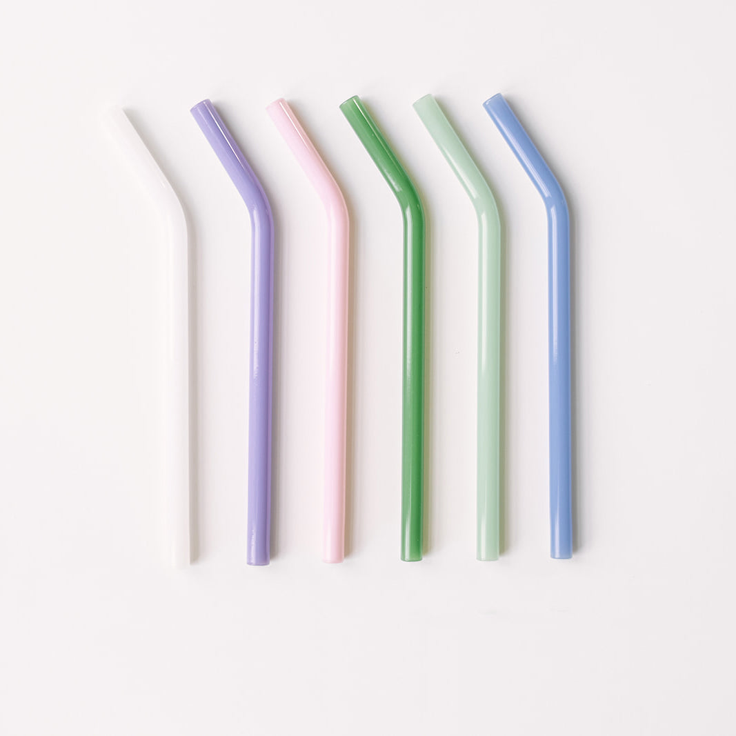 Classic 6" Glass Straw Set - Cote d'Azur