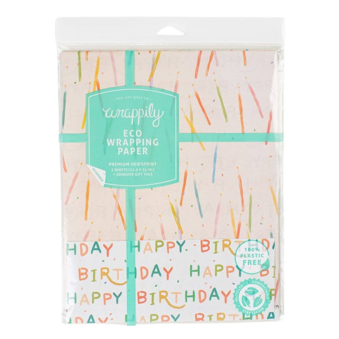 Happy Birthday • Double-Sided Eco Wrapping Paper