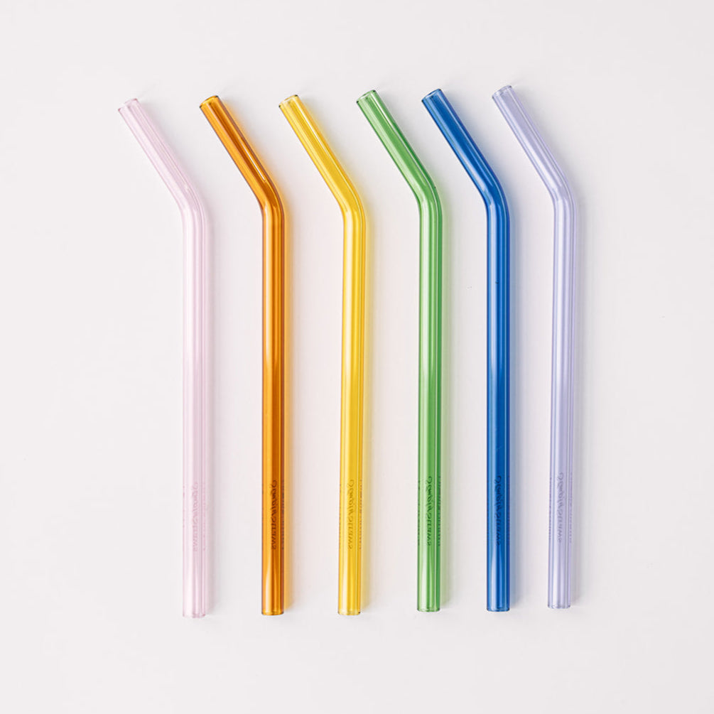 Classic 8" Glass Straw Set - Iridium
