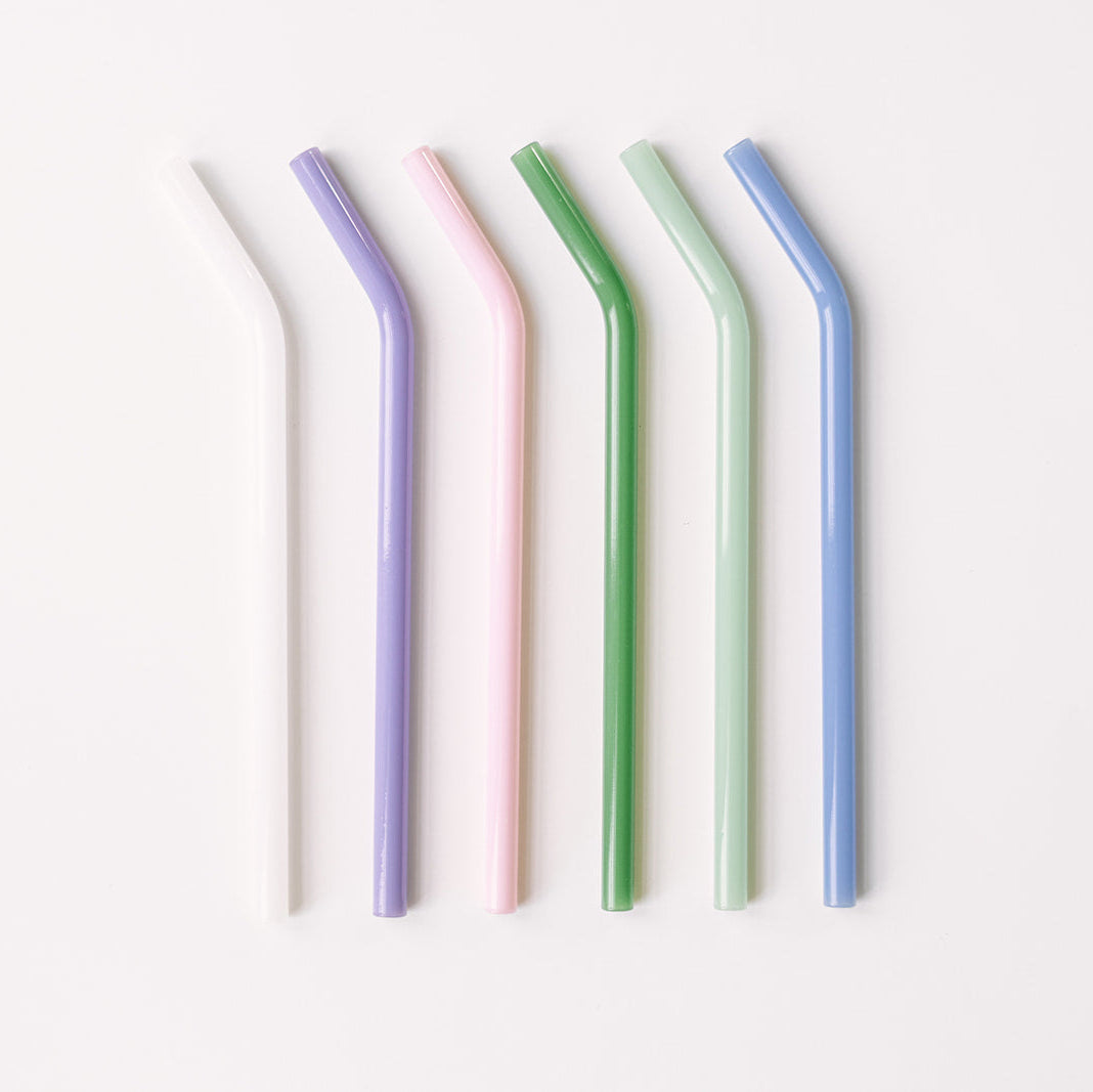 Classic 8" Glass Straw Set - Cote d'Azur