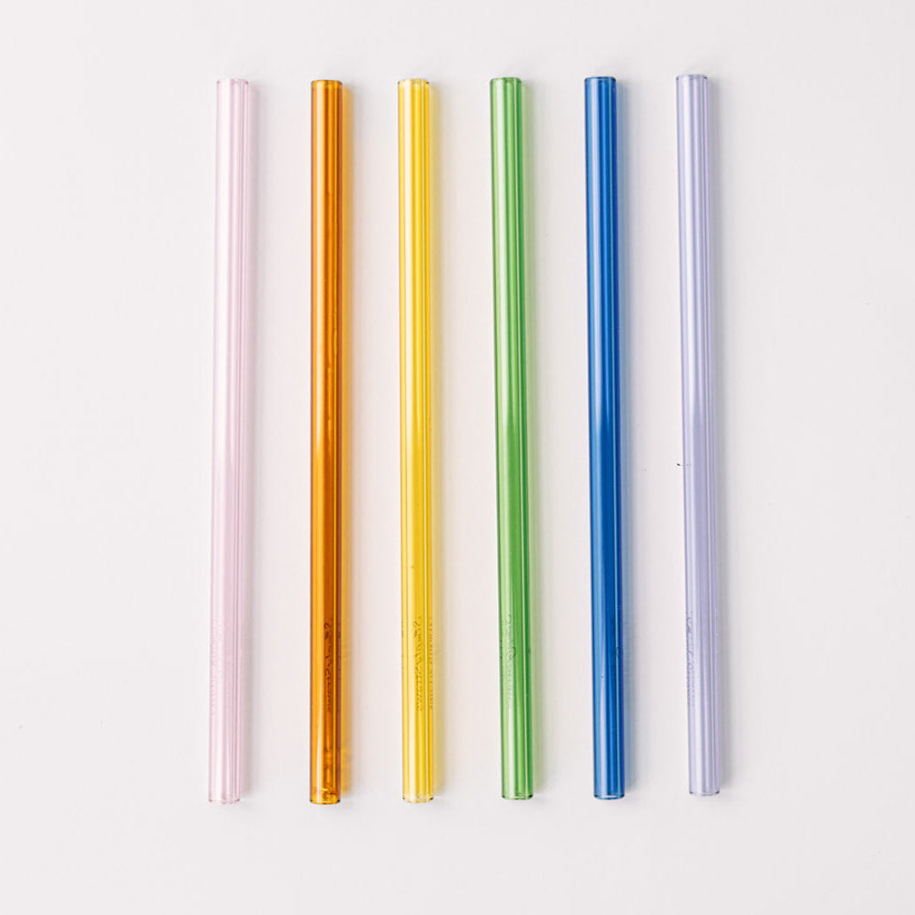 Classic 8" Glass Straw Set - Iridium