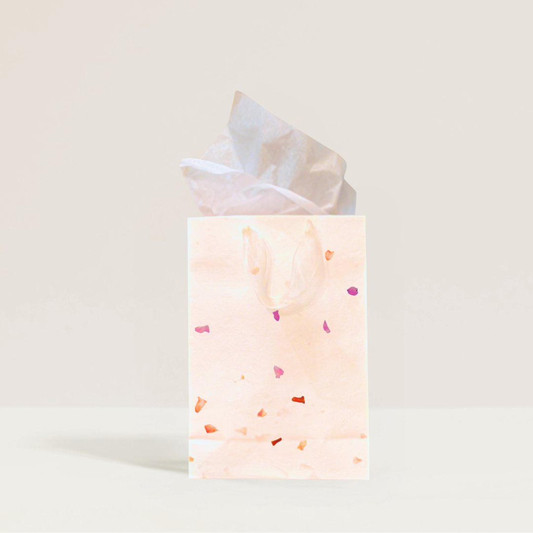 Flower Purple Petal Gift Bag (Handmade Seed Paper + Ribbon)