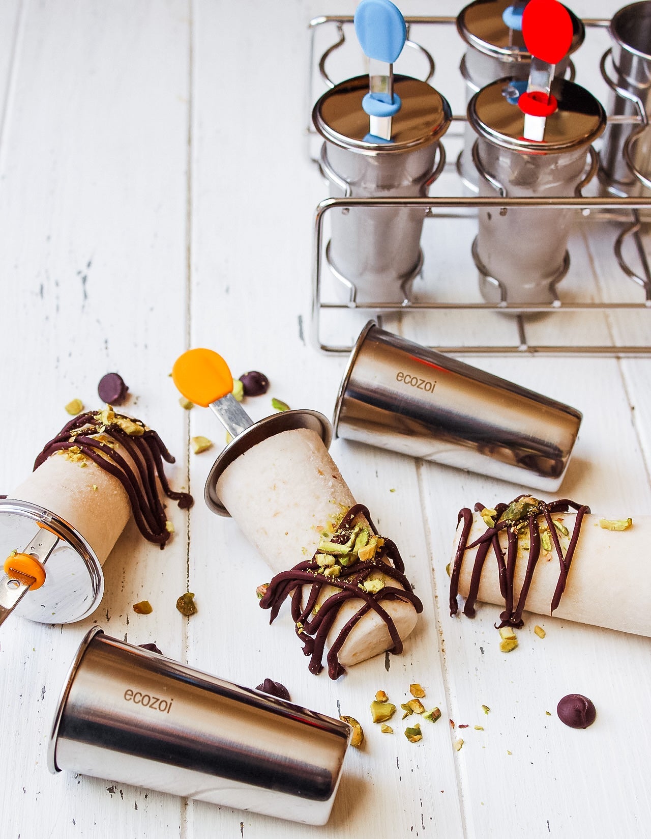 Stainless Steel Popsicle Molds, Round with Stainless Steel Sticks
