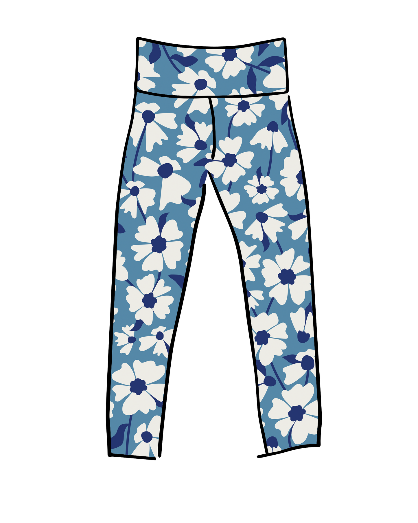 High Rise Ankle Leggings Moody Blooms