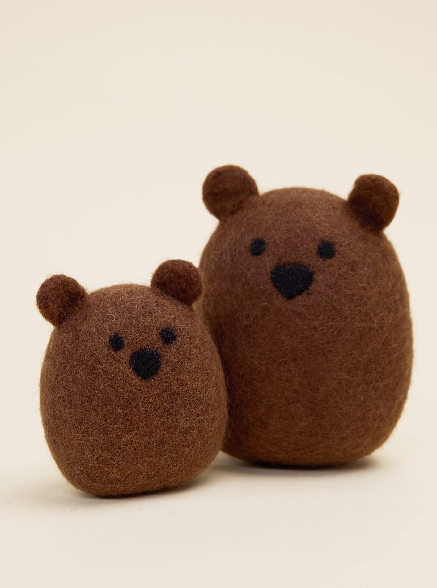 BROWN BEAR WOOL DOG TOY