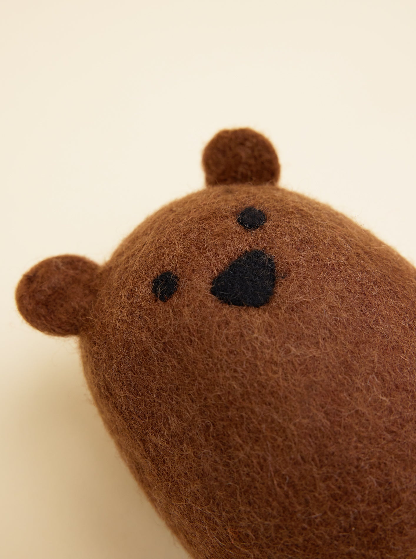 BROWN BEAR WOOL DOG TOY