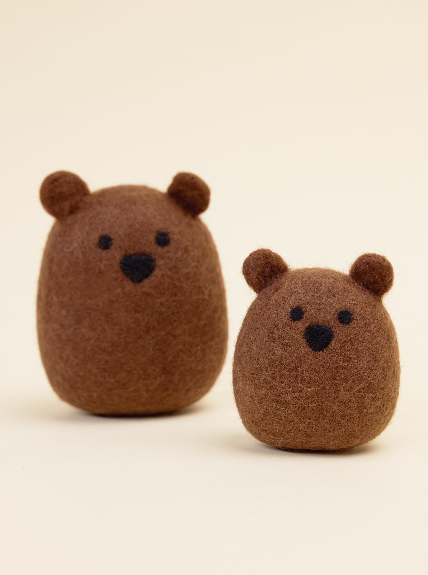 BROWN BEAR WOOL DOG TOY
