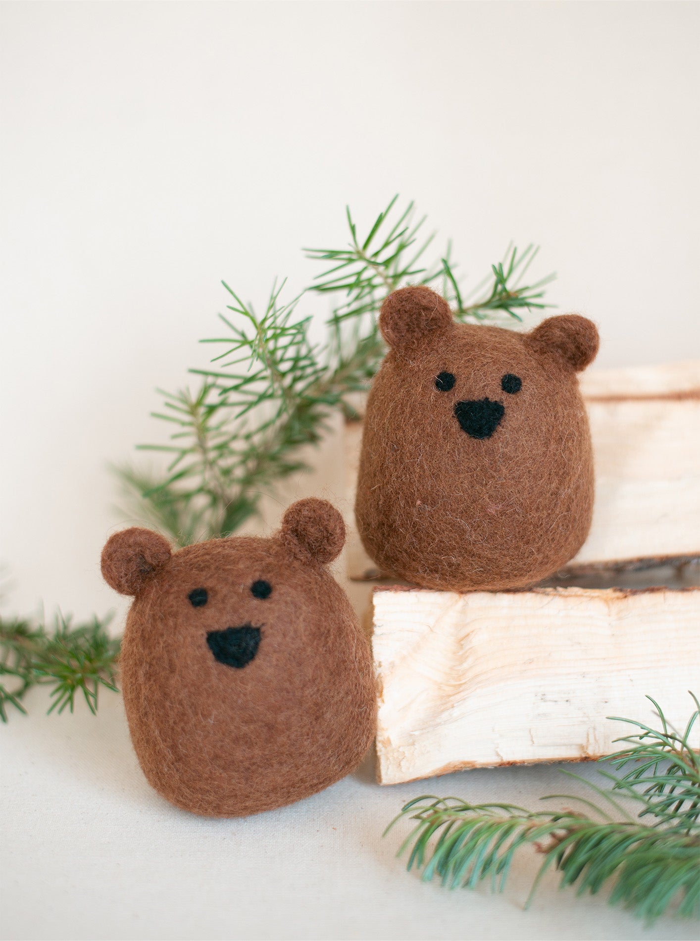 BROWN BEAR WOOL DOG TOY