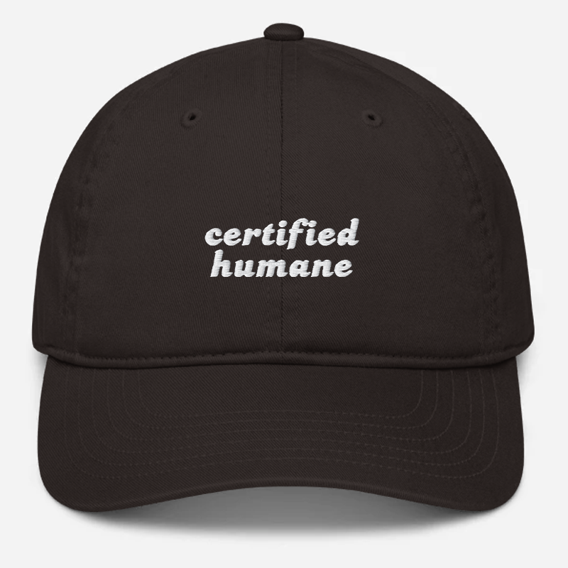 'Certified Humane' Embroidered Organic Baseball Hat