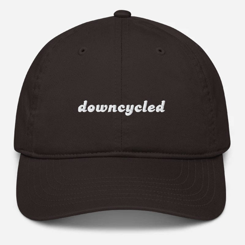 'Downcycled' Embroidered Organic Baseball Hat