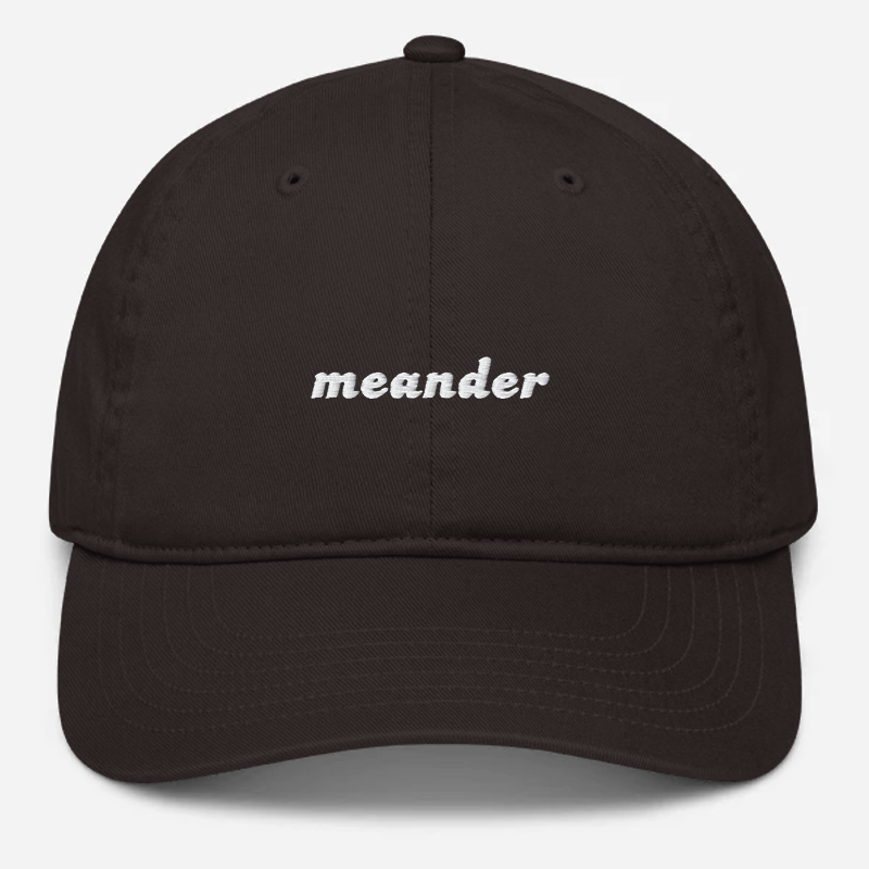 'Meander' Embroidered Organic Baseball Hat