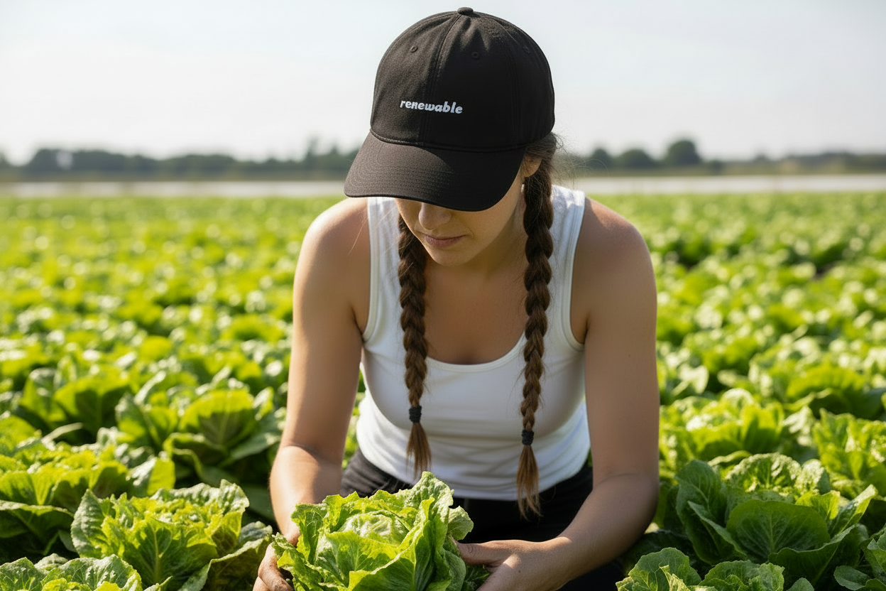 'Renewable' Embroidered Organic Baseball Hat