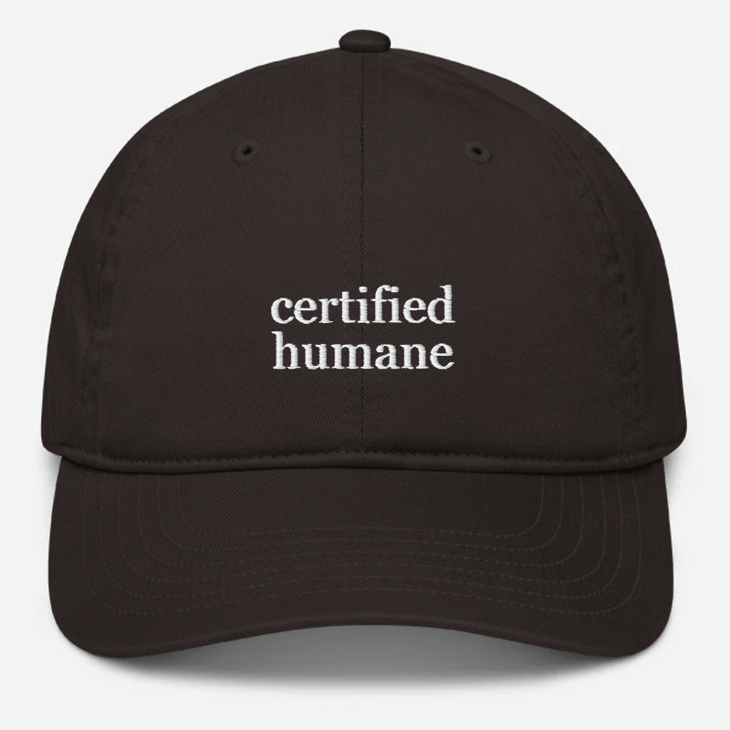 'Certified Humane' Embroidered Organic Baseball Hat