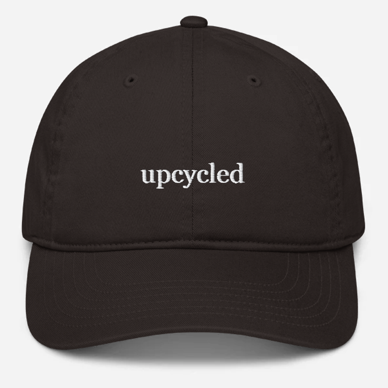 'Upcycled' Embroidered Organic Baseball Hat
