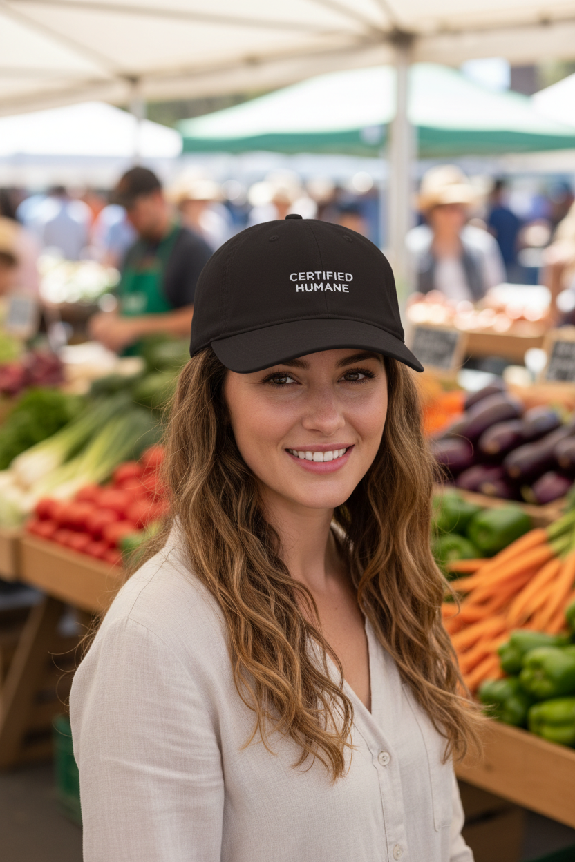 'Certified Humane' Embroidered Organic Baseball Hat
