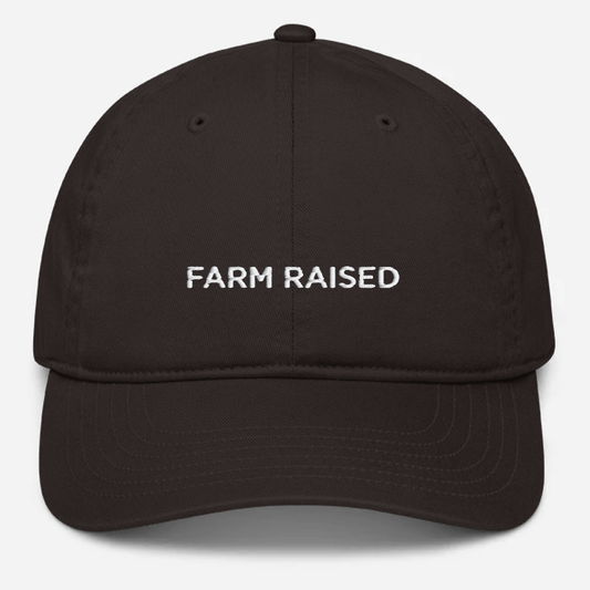 'Farm Raised' Embroidered Organic Baseball Hat