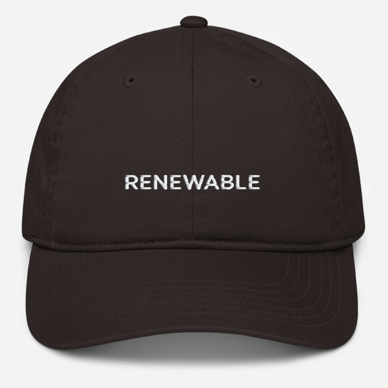 'Renewable' Embroidered Organic Baseball Hat