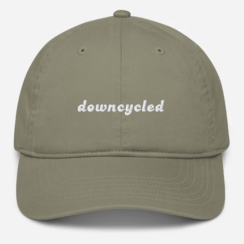 'Downcycled' Embroidered Organic Baseball Hat