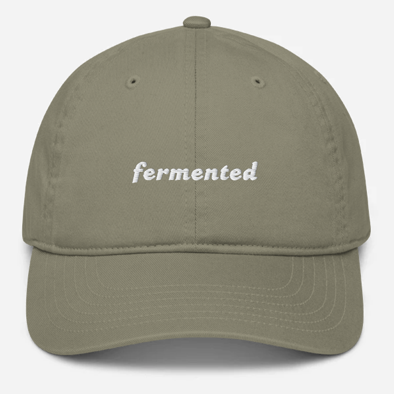 'Fermented' Embroidered Organic Baseball Hat