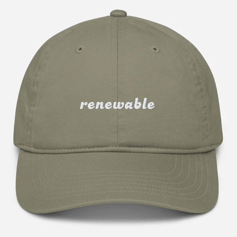 'Renewable' Embroidered Organic Baseball Hat