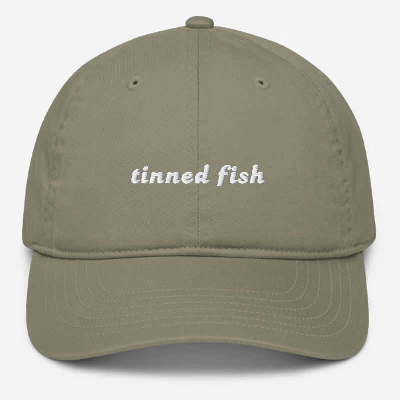 'Tinned Fish' Embroidered Organic Baseball Hat