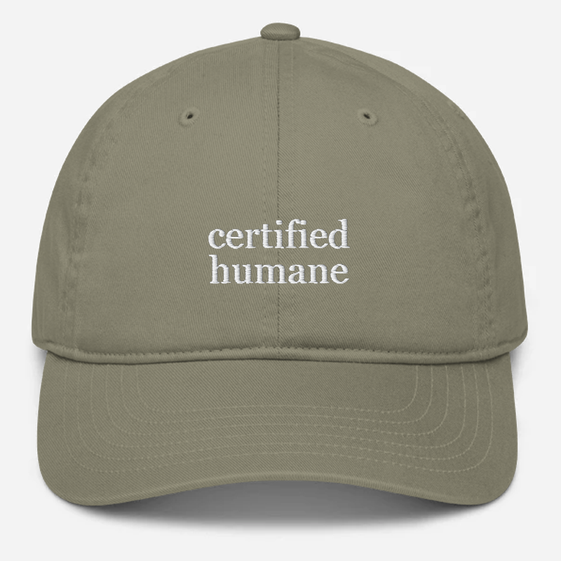 'Certified Humane' Embroidered Organic Baseball Hat