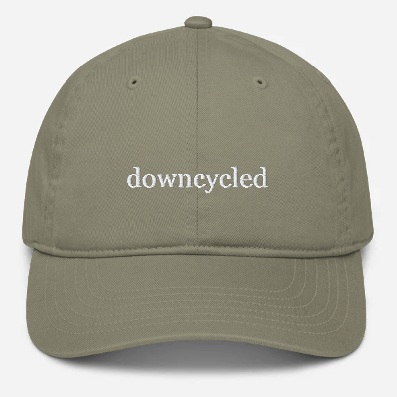 'Downcycled' Embroidered Organic Baseball Hat