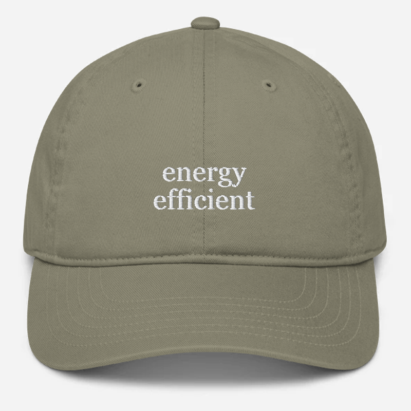 'Energy Efficient' Embroidered Organic Baseball Hat