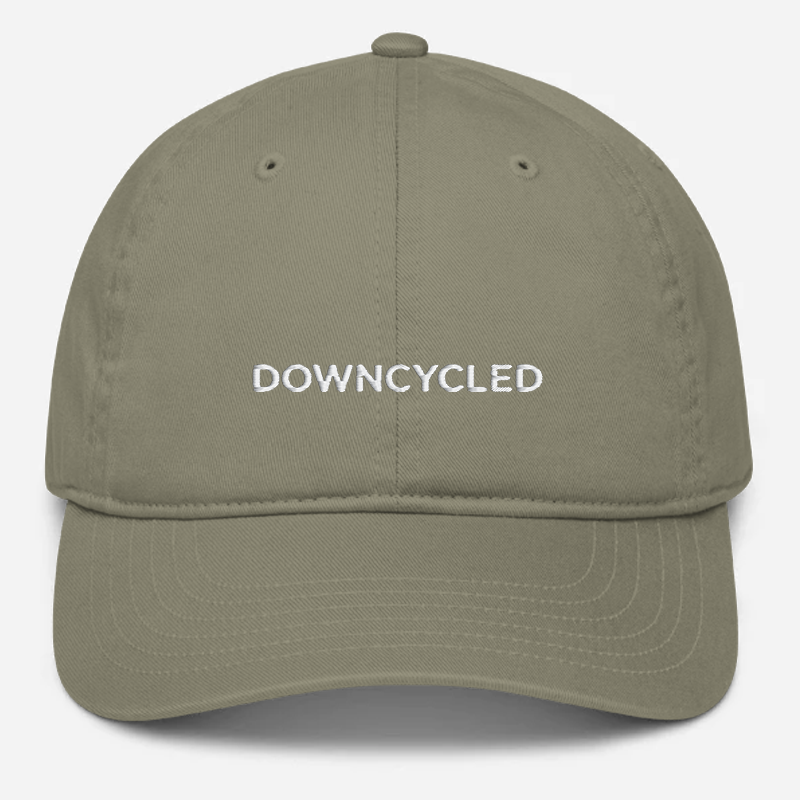 'Downcycled' Embroidered Organic Baseball Hat