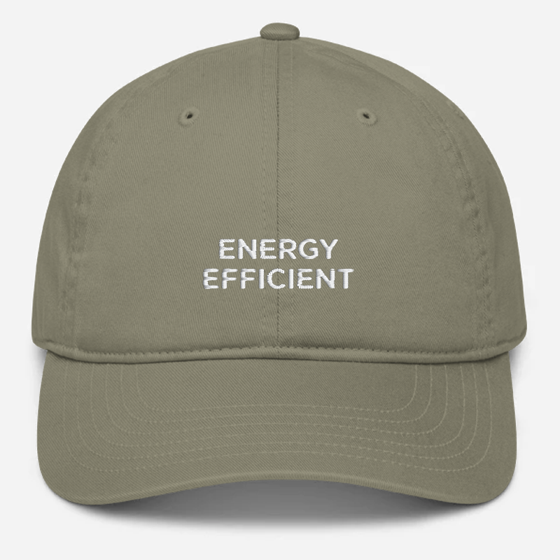 'Energy Efficient' Embroidered Organic Baseball Hat