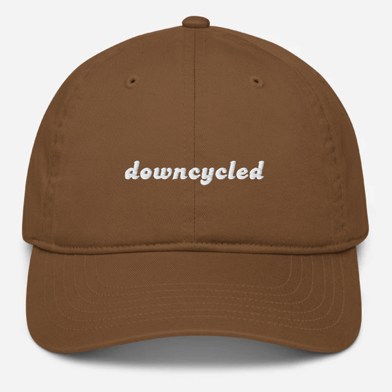 'Downcycled' Embroidered Organic Baseball Hat