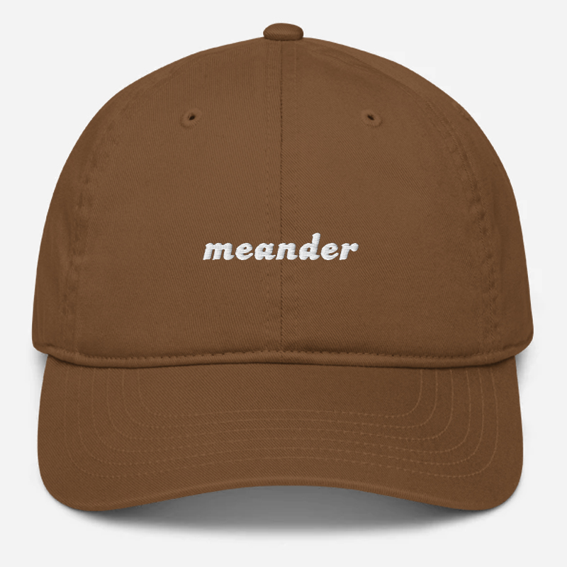 'Meander' Embroidered Organic Baseball Hat