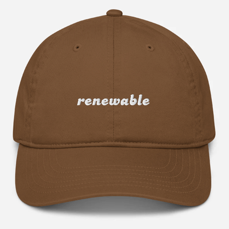 'Renewable' Embroidered Organic Baseball Hat