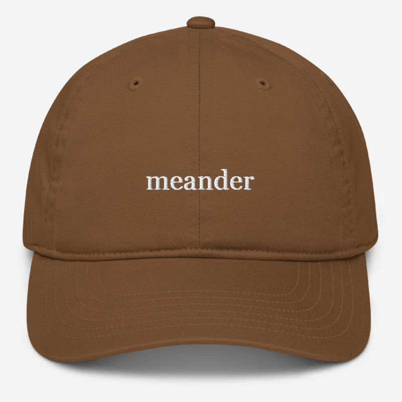 'Meander' Embroidered Organic Baseball Hat