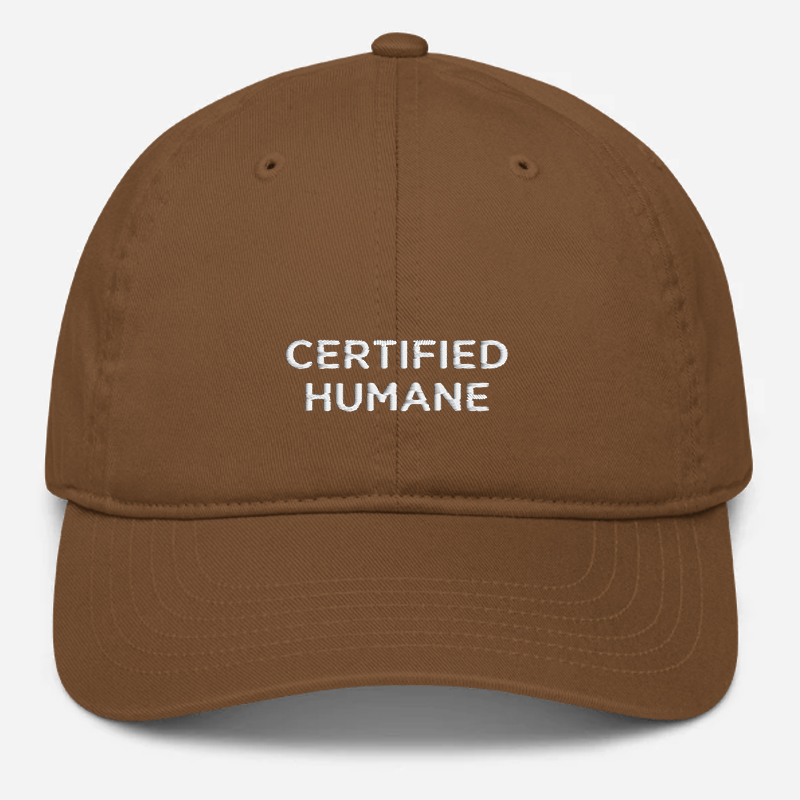 'Certified Humane' Embroidered Organic Baseball Hat