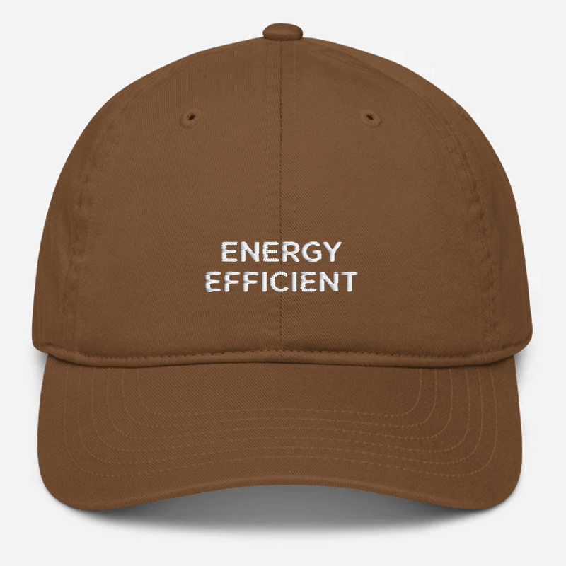 'Energy Efficient' Embroidered Organic Baseball Hat