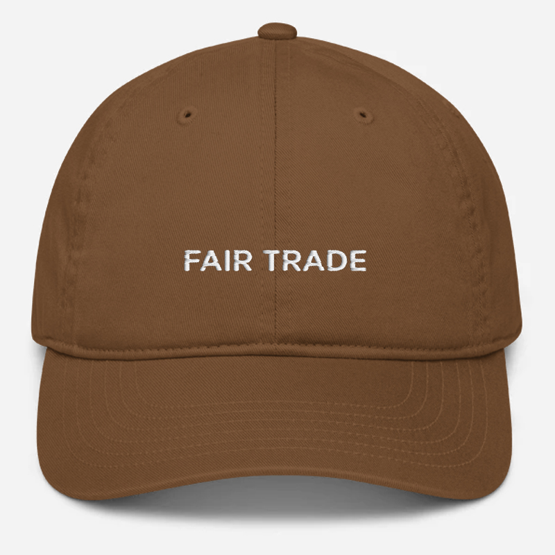'Fair Trade' Embroidered Organic Baseball Hat