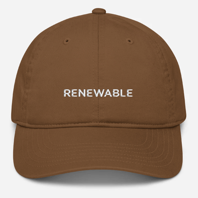 'Renewable' Embroidered Organic Baseball Hat