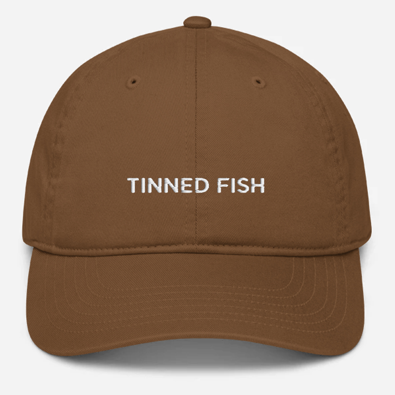 'Tinned Fish' Embroidered Organic Baseball Hat