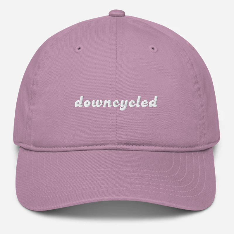 'Downcycled' Embroidered Organic Baseball Hat