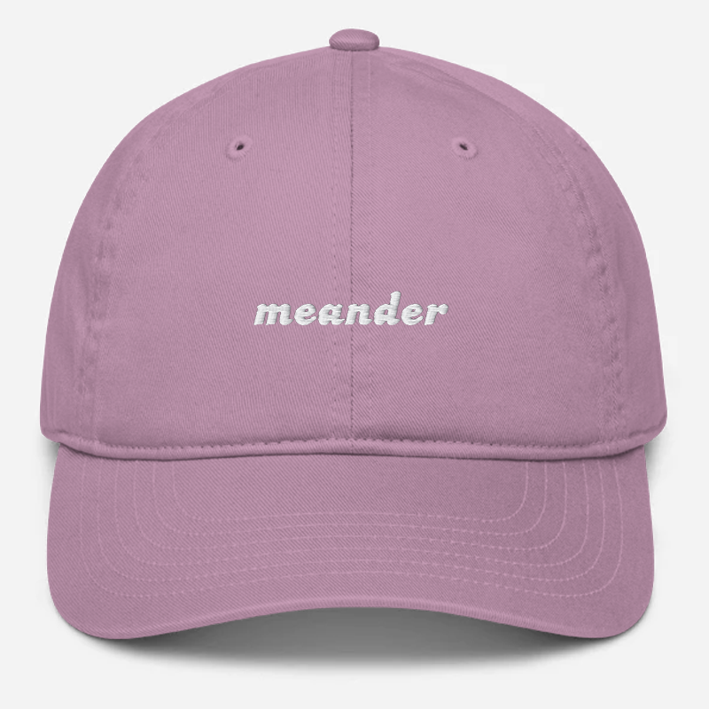 'Meander' Embroidered Organic Baseball Hat