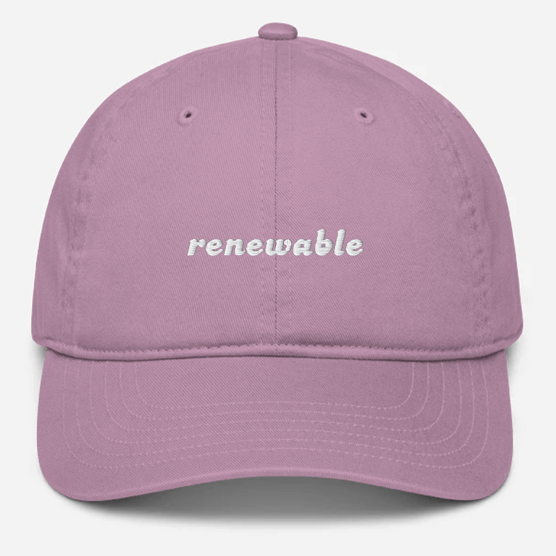 'Renewable' Embroidered Organic Baseball Hat