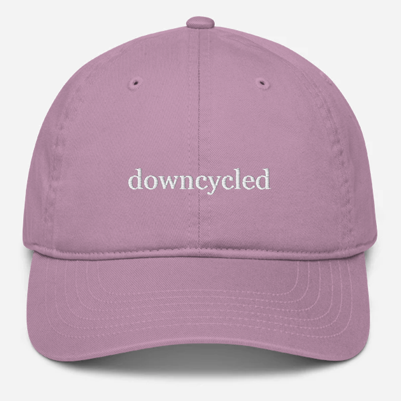 'Downcycled' Embroidered Organic Baseball Hat