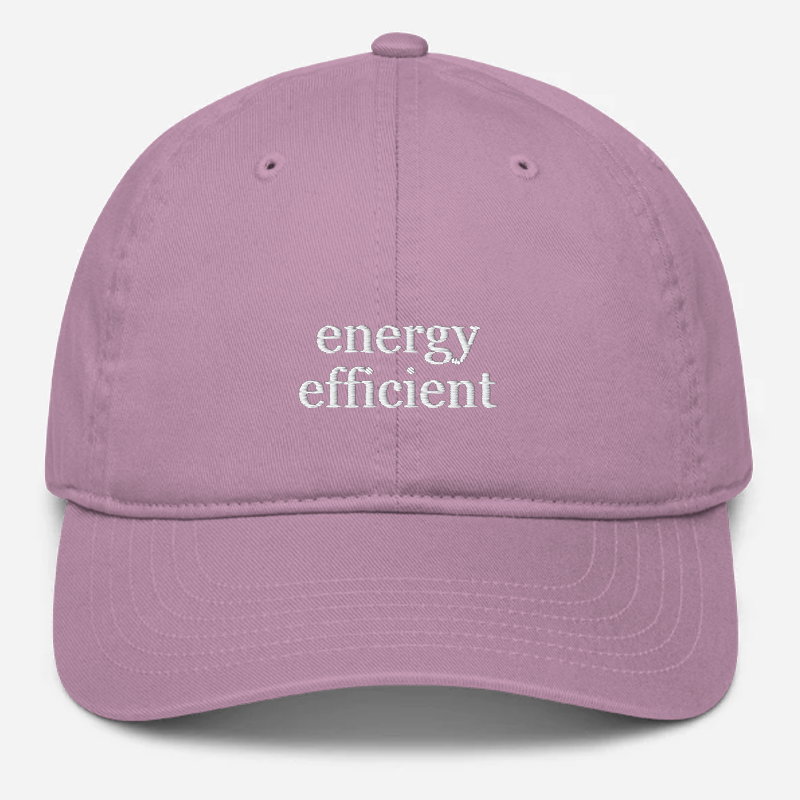 'Energy Efficient' Embroidered Organic Baseball Hat
