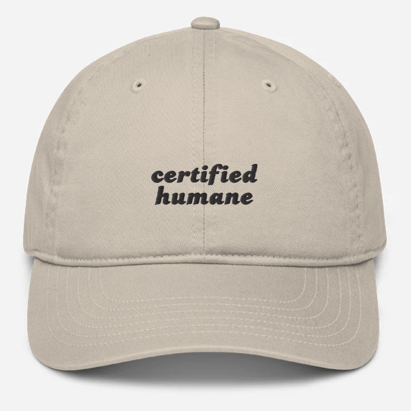 'Certified Humane' Embroidered Organic Baseball Hat