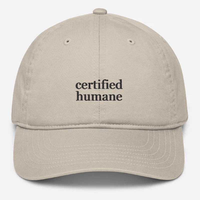 'Certified Humane' Embroidered Organic Baseball Hat