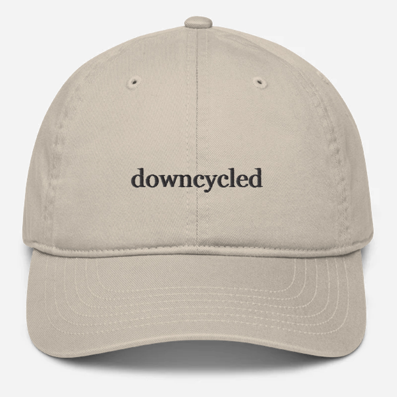 'Downcycled' Embroidered Organic Baseball Hat